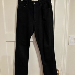 Reformation Liza Ultra High Rise Straight Jeans (black)
